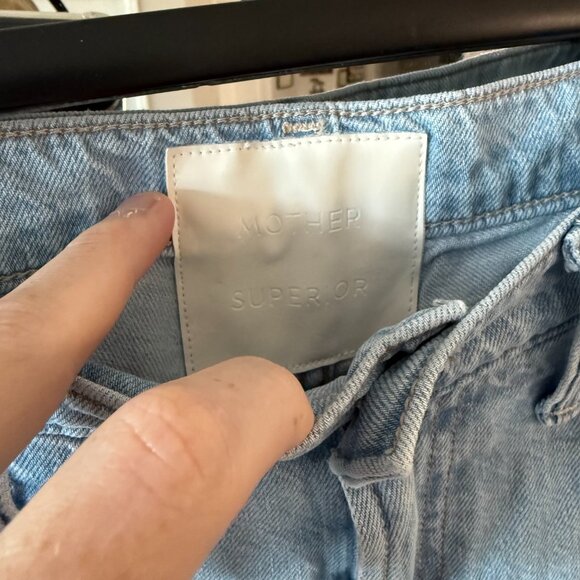 Mother The Mid Rise Rambler Zip Flood Jeans Ripped Light Wash Size 27 - Picture 3 of 7